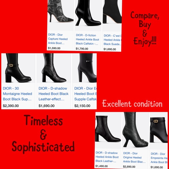 Christian DIOR Black Leather Amazing Boots,9.5 - Picture 10 of 10